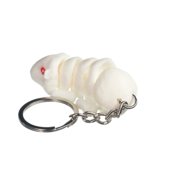 Świnka morska biała - brelok do kluczy